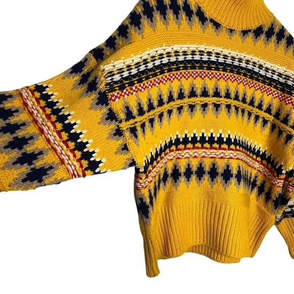 Rag & Bone Willow Fair Isle Wool Turtleneck Sweater in Yellow Size XS - Picture 9 of 16